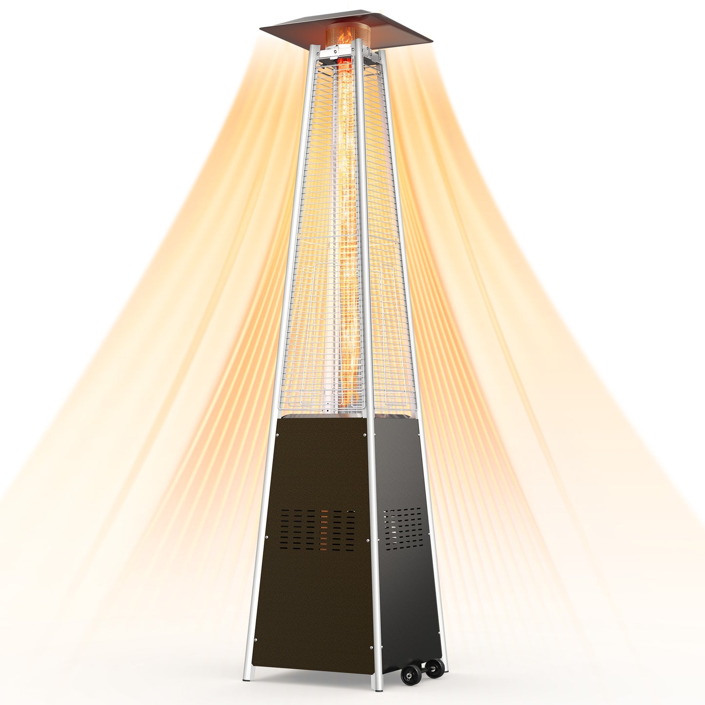 42,000 BTU Pyramid Patio Heater, Outdoor Backyard Gas Heater for Commercial & Residential Use with Tip-Over Safety Valve, Compatible with Standard 20-Lb Tank (Not Included)